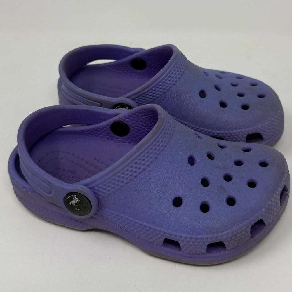 Crocs Kids Classic Clog‎ Purple Size C9 Slip On Shoes Rubber